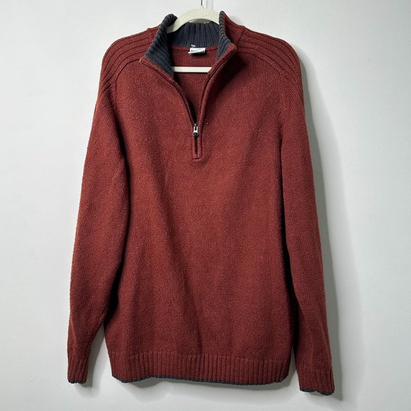Columbia Other - Columbia Burnt Orange/Red 1/4 Zip Long Sleeve Pullover Sweater Men's XL